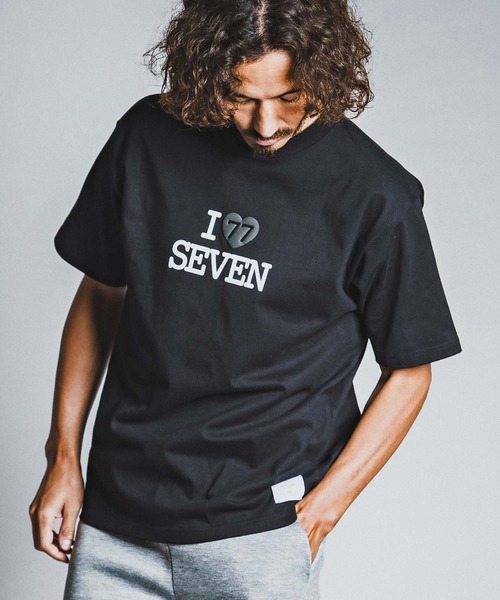 seventy seven（セブンティセブン）の「mt10611- heavy oz USA cotton S-S t-shirt (I love seven) Tシャツ(7726W080)（Tシャツ/カットソー・メンズ・ホワイト/ブラック/サンドベージュ・S/M/L/XL）」の9枚目の写真