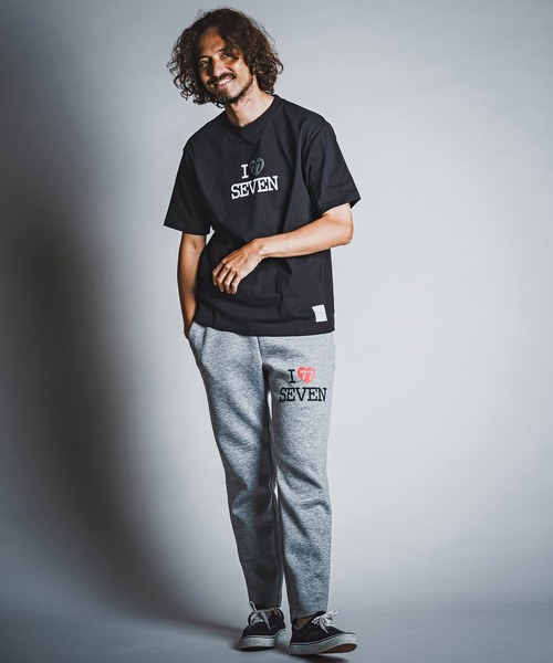 seventy seven（セブンティセブン）の「mt10611- heavy oz USA cotton S-S t-shirt (I love seven) Tシャツ(7726W080)（Tシャツ/カットソー・メンズ・ホワイト/ブラック/サンドベージュ・S/M/L/XL）」の11枚目の写真
