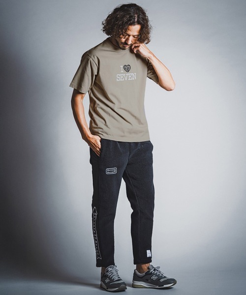 seventy seven（セブンティセブン）の「mt10611- heavy oz USA cotton S-S t-shirt (I love seven) Tシャツ(7726W080)（Tシャツ/カットソー・メンズ・ホワイト/ブラック/サンドベージュ・S/M/L/XL）」の15枚目の写真
