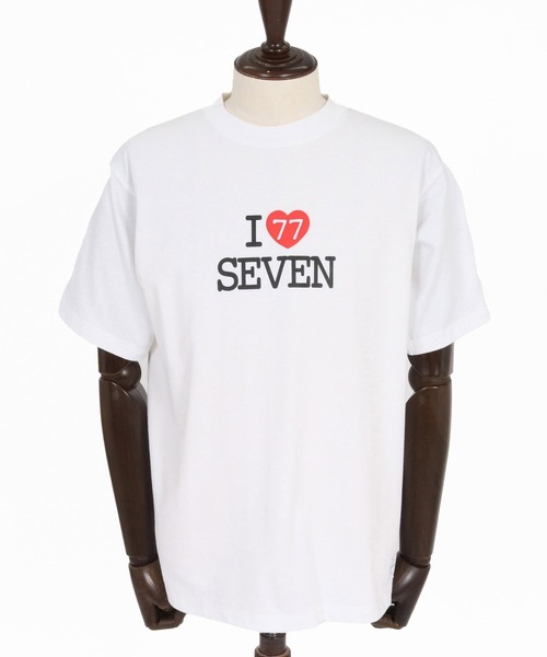 seventy seven（セブンティセブン）の「mt10611- heavy oz USA cotton S-S t-shirt (I love seven) Tシャツ(7726W080)（Tシャツ/カットソー・メンズ・ホワイト/ブラック/サンドベージュ・S/M/L/XL）」の16枚目の写真