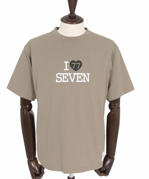 seventy seven（セブンティセブン）の「mt10611- heavy oz USA cotton S-S t-shirt (I love seven) Tシャツ(7726W080)（Tシャツ/カットソー・メンズ・ホワイト/ブラック/サンドベージュ・S/M/L/XL）」の17枚目の写真