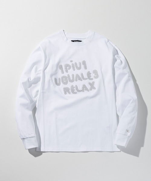 1PIU1UGUALE3 RELAX (ウノピゥウノウグァーレトレ リラックス)の「1PIU1UGUALE3 RELAX(ウノピゥウノウグァーレトレ リラックス)グリッター刺繍ロングTシャツ(Tシャツ/カットソー・メンズ・ブラック/ホワイト・XXL/XL/L/M/S)」の4枚目の写真