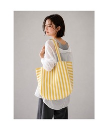 ストライプ キャンバストートバッグ レディース