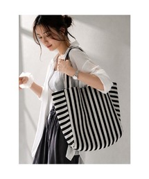 ストライプ キャンバストートバッグ レディース