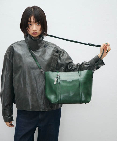 TONER（トナー）の「2WAYヴィンテージライクショルダーバッグ（ショルダーバッグ・レディース・グレー/ネイビー/ブラック/ブラウン/サックスブルー/レッド/ピンク/グリーン・FREE）」の17枚目の写真