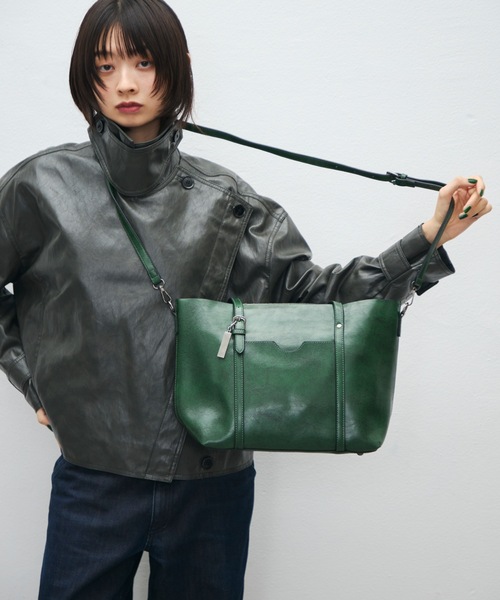 TONER（トナー）の「2WAYヴィンテージライクショルダーバッグ（ショルダーバッグ・レディース・グレー/ネイビー/ブラック/ブラウン/サックスブルー/レッド/ピンク/グリーン・FREE）」の18枚目の写真