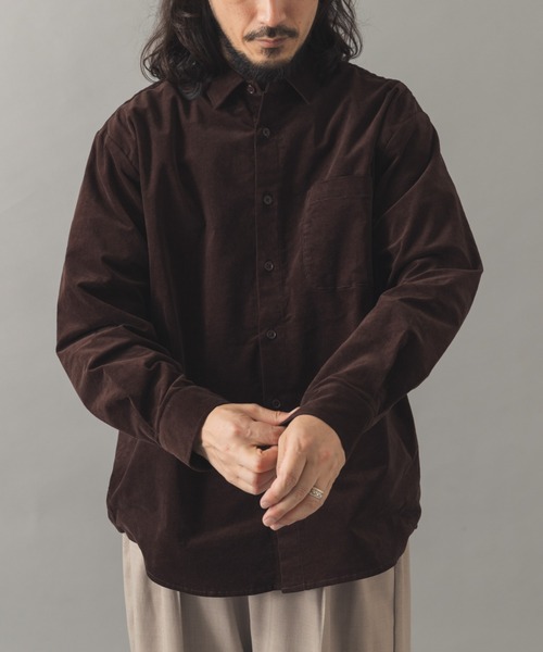 ITEMS URBANRESEARCH(アイテムズ アーバンリサーチ)の「ストレッチコーデュロイ レギュラーカラーシャツ(シャツ/ブラウス・メンズ・オリーブ/チャコールグレー/ダークブラウン/ブラック・MEDIUM/LARGE)」の5枚目の写真