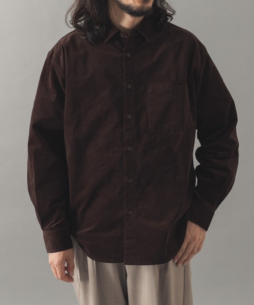 ITEMS URBANRESEARCH(アイテムズ アーバンリサーチ)の「ストレッチコーデュロイ レギュラーカラーシャツ(シャツ/ブラウス・メンズ・オリーブ/チャコールグレー/ダークブラウン/ブラック・MEDIUM/LARGE)」の6枚目の写真