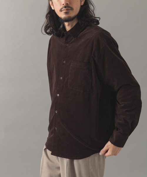 ITEMS URBANRESEARCH(アイテムズ アーバンリサーチ)の「ストレッチコーデュロイ レギュラーカラーシャツ(シャツ/ブラウス・メンズ・オリーブ/チャコールグレー/ダークブラウン/ブラック・MEDIUM/LARGE)」の7枚目の写真