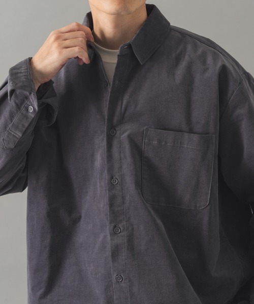 ITEMS URBANRESEARCH(アイテムズ アーバンリサーチ)の「ストレッチコーデュロイ レギュラーカラーシャツ(シャツ/ブラウス・メンズ・オリーブ/チャコールグレー/ダークブラウン/ブラック・MEDIUM/LARGE)」の11枚目の写真