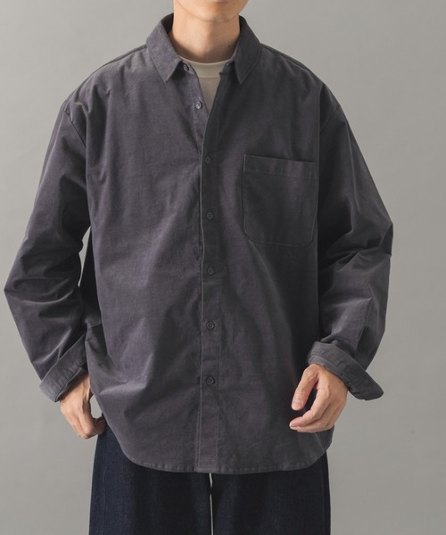ITEMS URBANRESEARCH(アイテムズ アーバンリサーチ)の「ストレッチコーデュロイ レギュラーカラーシャツ(シャツ/ブラウス・メンズ・オリーブ/チャコールグレー/ダークブラウン/ブラック・MEDIUM/LARGE)」の13枚目の写真
