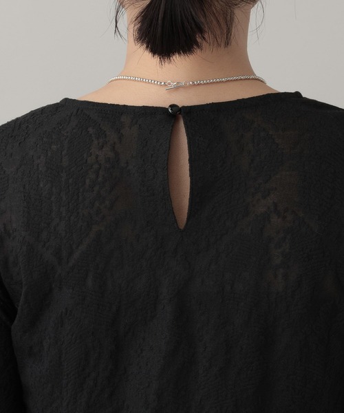 A part by(アパートバイ)の「レースジャガードシャーリング_長袖(Tシャツ/カットソー・レディース・ブラック/ホワイト・FREE)」の18枚目の写真