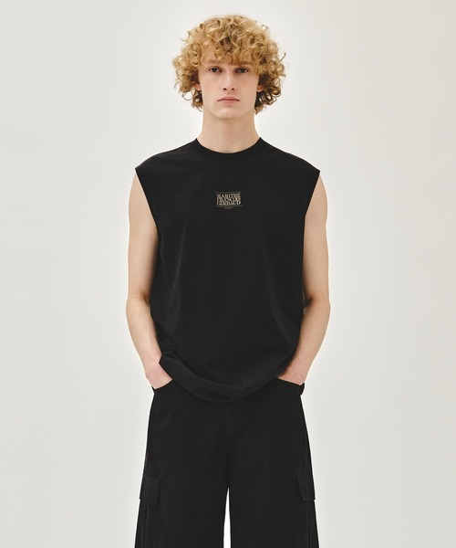 MARITHE + FRANCOIS GIRBAUD(マリテフランソワジルボー)の「SORONA COOL SMALL CLAASIC LOGO SLEEVELESS(Tシャツ/カットソー・レディース・グレー系その他/アイボリー/Black・MEDIUM/LARGE)」の3枚目の写真