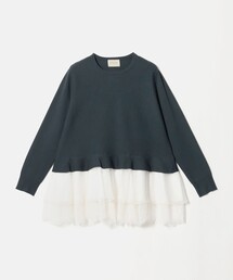 UNITED ARROWS（ユナイテッドアローズ）の「オーガンジー レース コンビ ニット ‐ウォッシャブル‐（ニット/セーター）」