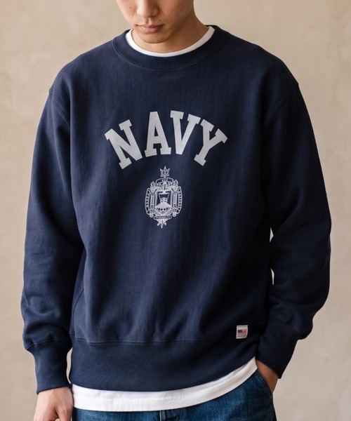 HOUSTON(ヒューストン)の「【UT212】【HOUSTON/ヒューストン】PRINT U.S.NAVY COTTON R/V SWEAT 22311(スウェット・メンズ・ネイビー/グレー・LARGE/X-LARGE)」の1枚目の写真