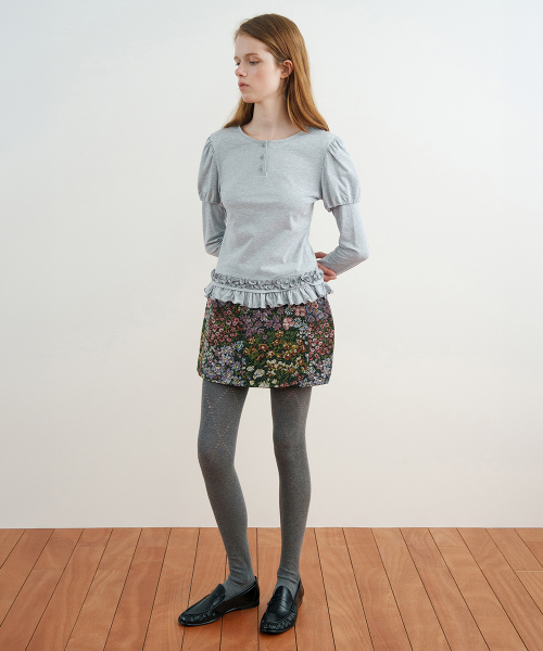 SINOON（シヌーン）の「Jacquard Wrap Skirt (Black)（スカート・レディース・ブラック・SMALL/MEDIUM）」の2枚目の写真