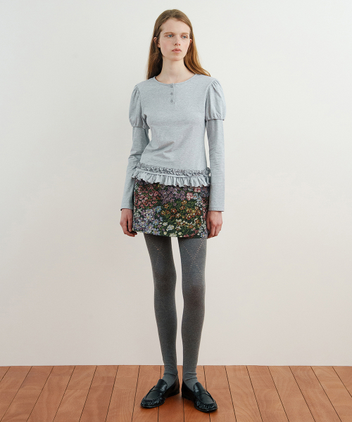 SINOON（シヌーン）の「Jacquard Wrap Skirt (Black)（スカート・レディース・ブラック・SMALL/MEDIUM）」の3枚目の写真