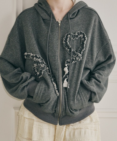 idem(イデム)の「heart frill hoodie / フリルデザインパーカー(パーカー・レディース・その他2/ダークグレー/その他1・FREE)」の22枚目の写真