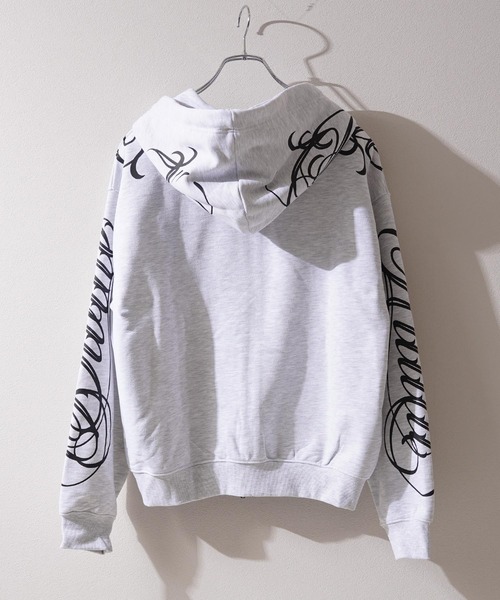 1111clothing(ワンフォークロージング)の「【セットアップ対応】捲縮裏毛 レタリング ZIPパーカー / Crimp French Terry Lettering Zip-Up Hoodie(パーカー・メンズ・ブラック/アッシュ・M/L)」の16枚目の写真