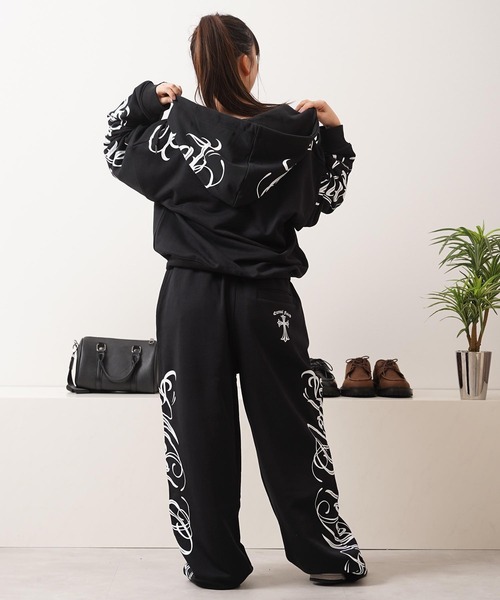 1111clothing(ワンフォークロージング)の「【セットアップ対応】捲縮裏毛 レタリング ZIPパーカー / Crimp French Terry Lettering Zip-Up Hoodie(パーカー・メンズ・ブラック/アッシュ・M/L)」の14枚目の写真