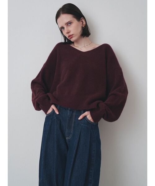 ELENDEEK(エレンディーク)の「FOX WOOL V NECK KT(ニット/セーター・レディース・アイボリー/モカ/ボルドー・FREE)」の18枚目の写真