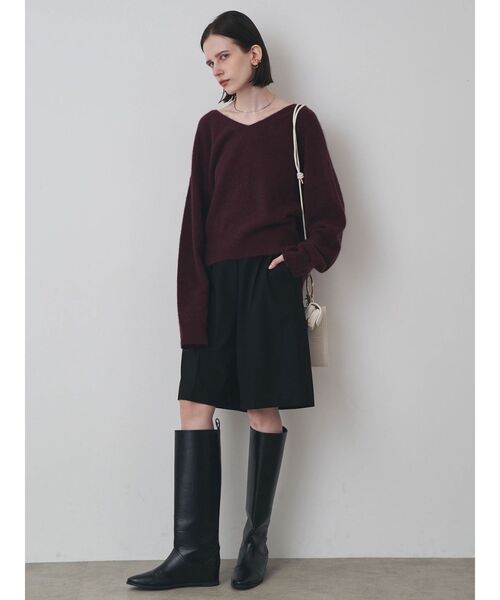 ELENDEEK(エレンディーク)の「FOX WOOL V NECK KT(ニット/セーター・レディース・アイボリー/モカ/ボルドー・FREE)」の4枚目の写真