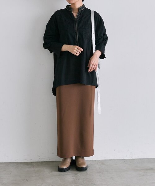 ear PAPILLONNER(イアパピヨネ)の「エンブロイダリートップス【SUM1 STYLE】(シャツ/ブラウス・レディース・ブラウン/ホワイト系その他/ブラック・FREE)」の13枚目の写真