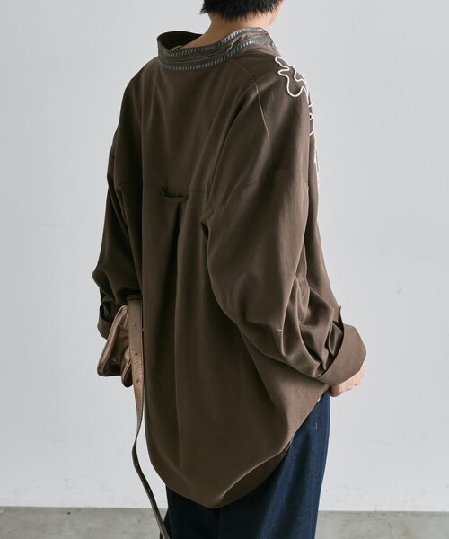 ear PAPILLONNER(イアパピヨネ)の「エンブロイダリートップス【SUM1 STYLE】(シャツ/ブラウス・レディース・ブラウン/ホワイト系その他/ブラック・FREE)」の20枚目の写真