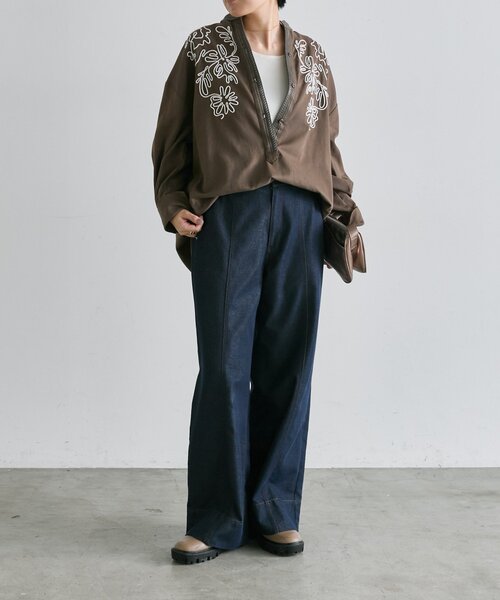 ear PAPILLONNER(イアパピヨネ)の「エンブロイダリートップス【SUM1 STYLE】(シャツ/ブラウス・レディース・ブラウン/ホワイト系その他/ブラック・FREE)」の22枚目の写真