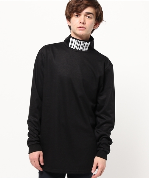 DANKE SCHON（ダンケシェーン）の「DankeSchon/ダンケシェーン/Print Mockneck （Tシャツ/カットソー・メンズ・ホワイト/ブラック・FREE）」の2枚目の写真