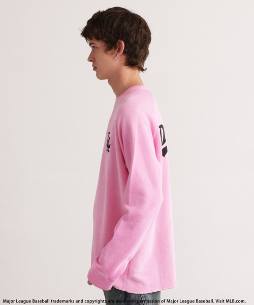BACK TO THE FIELD(バック トゥー ザ フィールド)の「【MLB】Thermal Raglan Tee(Tシャツ/カットソー・メンズ・ピンク・MEDIUM)」の6枚目の写真