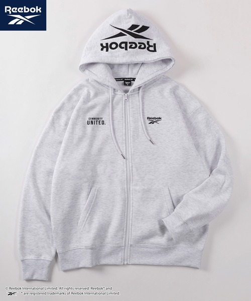 Reebok(リーボック)の「【77】【Reebok/リーボック】フードロゴ ジップアップ パーカー/フーディー/ジップパーカー/オーバーサイズ/ライトアウター/裏起毛/ユニセックス/レディース/メンズ(パーカー・メンズ・グリーン/チャコールグレー/グレー/ブラック・M/L/XL)」の3枚目の写真
