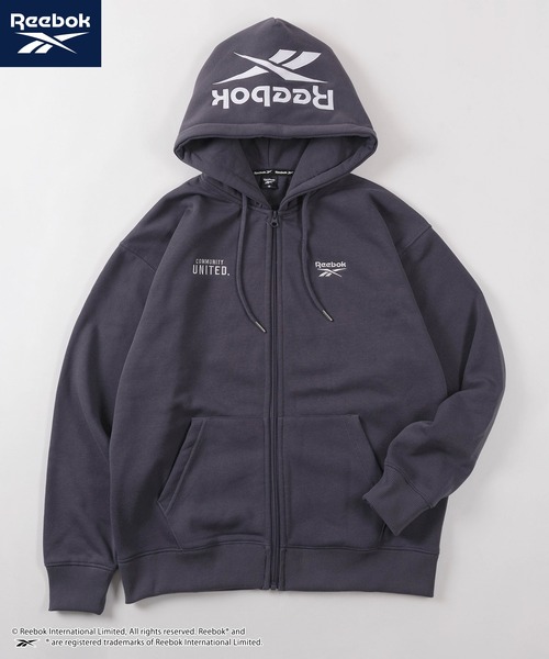 Reebok(リーボック)の「【77】【Reebok/リーボック】フードロゴ ジップアップ パーカー/フーディー/ジップパーカー/オーバーサイズ/ライトアウター/裏起毛/ユニセックス/レディース/メンズ(パーカー・メンズ・グリーン/チャコールグレー/グレー/ブラック・M/L/XL)」の1枚目の写真