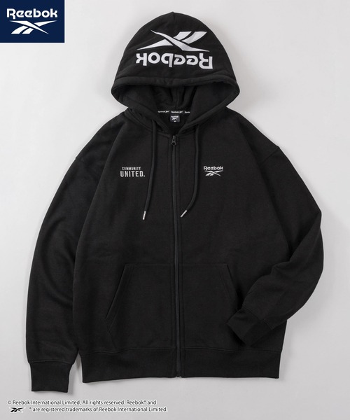 Reebok(リーボック)の「【77】【Reebok/リーボック】フードロゴ ジップアップ パーカー/フーディー/ジップパーカー/オーバーサイズ/ライトアウター/裏起毛/ユニセックス/レディース/メンズ(パーカー・メンズ・グリーン/チャコールグレー/グレー/ブラック・M/L/XL)」の2枚目の写真