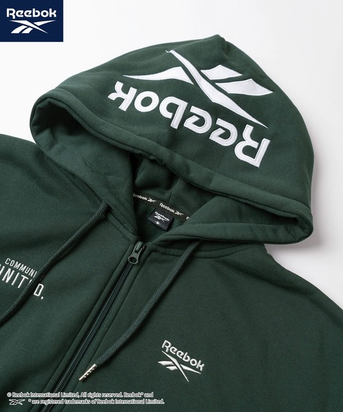 Reebok(リーボック)の「【77】【Reebok/リーボック】フードロゴ ジップアップ パーカー/フーディー/ジップパーカー/オーバーサイズ/ライトアウター/裏起毛/ユニセックス/レディース/メンズ(パーカー・メンズ・グリーン/チャコールグレー/グレー/ブラック・M/L/XL)」の11枚目の写真