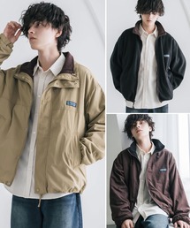 4WAYオーバーサイズスタンドカラー着脱ライナー付きショート丈ブルゾン
