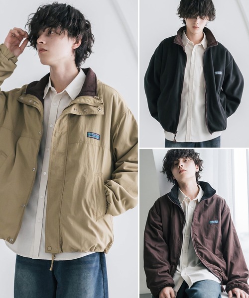Rocky Monroe(ロッキーモンロー)の「4WAYオーバーサイズスタンドカラー着脱ライナー付きショート丈ブルゾン(ブルゾン・メンズ・ベージュ/ブラウン/ネイビー/ブラック/チャコール・XL/M/L)」の4枚目の写真