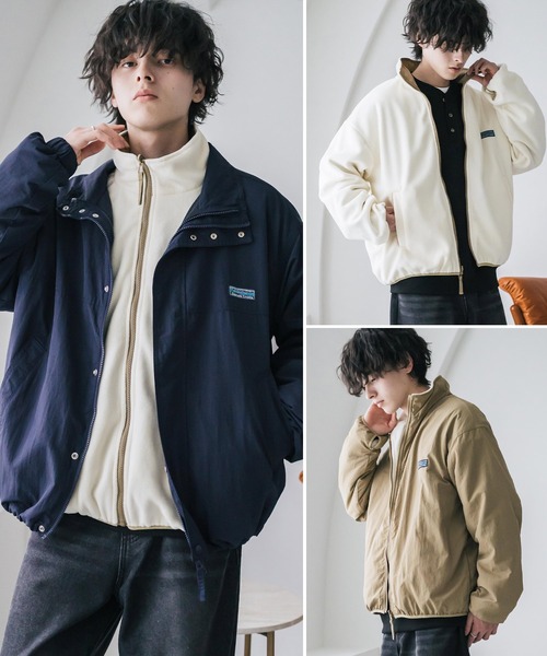 Rocky Monroe(ロッキーモンロー)の「4WAYオーバーサイズスタンドカラー着脱ライナー付きショート丈ブルゾン(ブルゾン・メンズ・ベージュ/ブラウン/ネイビー/ブラック/チャコール・XL/M/L)」の5枚目の写真