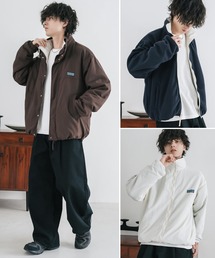 4WAYオーバーサイズスタンドカラー着脱ライナー付きショート丈ブルゾン