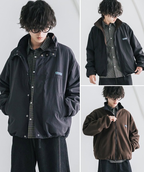 Rocky Monroe(ロッキーモンロー)の「4WAYオーバーサイズスタンドカラー着脱ライナー付きショート丈ブルゾン(ブルゾン・メンズ・ベージュ/ブラウン/ネイビー/ブラック/チャコール・XL/M/L)」の2枚目の写真