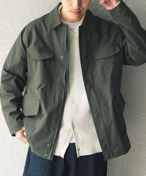ITEMS URBANRESEARCH(アイテムズ アーバンリサーチ)の「SHADOW STRIPE ファティーグジャケット(カバーオール・メンズ・ブルー系その他/オリーブ/モカ・MEDIUM/LARGE)」の1枚目の写真