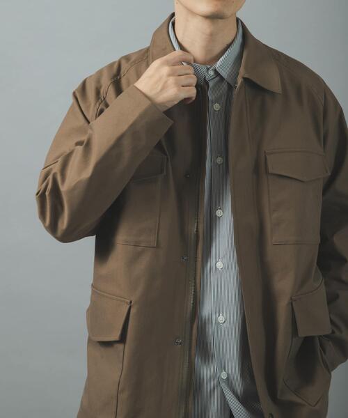 ITEMS URBANRESEARCH(アイテムズ アーバンリサーチ)の「SHADOW STRIPE ファティーグジャケット(カバーオール・メンズ・ブルー系その他/オリーブ/モカ・MEDIUM/LARGE)」の4枚目の写真