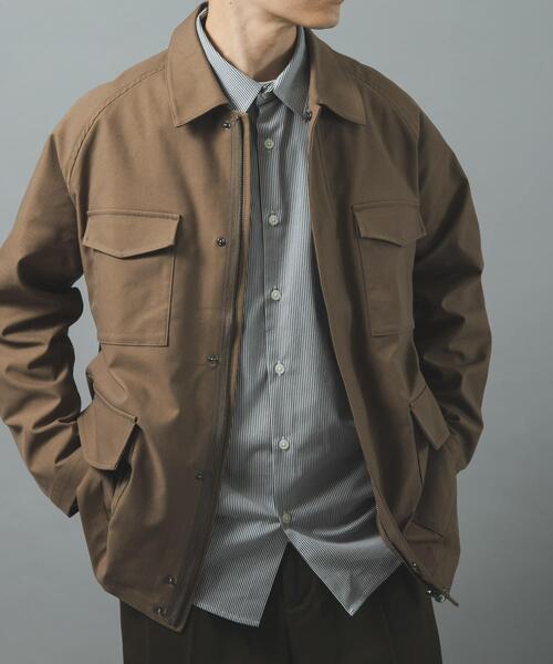 ITEMS URBANRESEARCH(アイテムズ アーバンリサーチ)の「SHADOW STRIPE ファティーグジャケット(カバーオール・メンズ・ブルー系その他/オリーブ/モカ・MEDIUM/LARGE)」の5枚目の写真