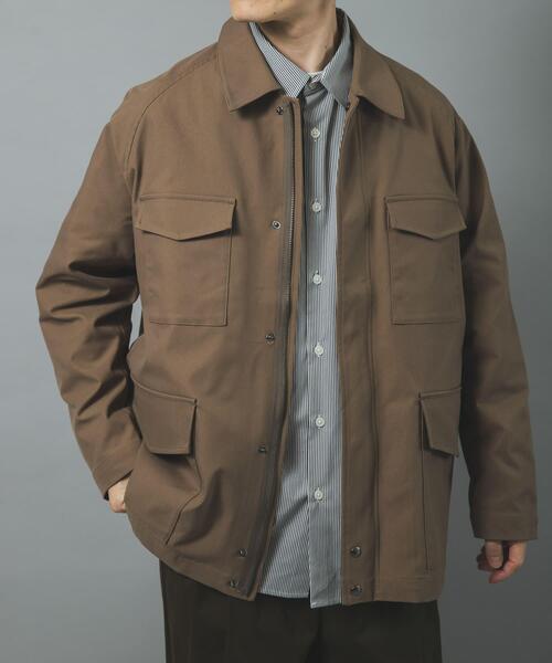 ITEMS URBANRESEARCH(アイテムズ アーバンリサーチ)の「SHADOW STRIPE ファティーグジャケット(カバーオール・メンズ・ブルー系その他/オリーブ/モカ・MEDIUM/LARGE)」の6枚目の写真