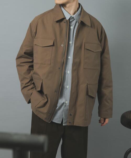 ITEMS URBANRESEARCH(アイテムズ アーバンリサーチ)の「SHADOW STRIPE ファティーグジャケット(カバーオール・メンズ・ブルー系その他/オリーブ/モカ・MEDIUM/LARGE)」の10枚目の写真