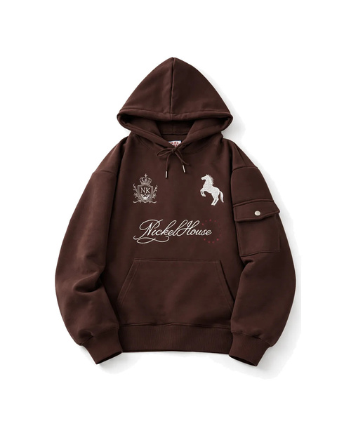 NICKEL HOUSE（ニッケルハウス）の「ニッケル26 ドンキーポケットフードパーカー（パーカー・レディース・バーガンディー/ネイビー/グレー/ブラウン・2/1）」の2枚目の写真