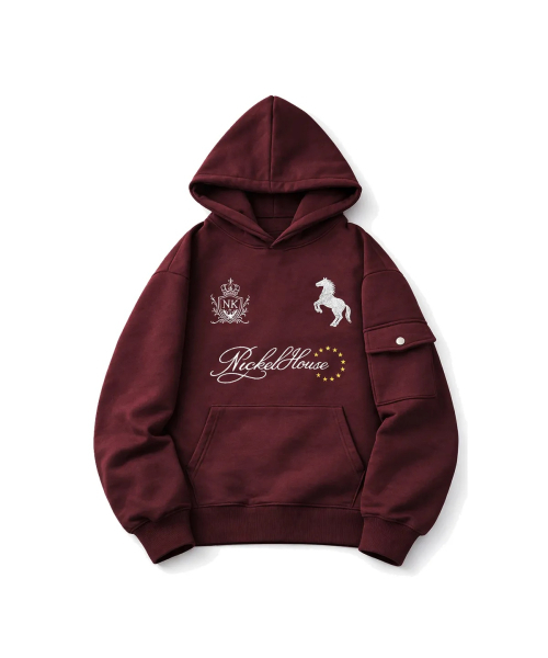 NICKEL HOUSE（ニッケルハウス）の「ニッケル26 ドンキーポケットフードパーカー（パーカー・レディース・バーガンディー/ネイビー/グレー/ブラウン・2/1）」の6枚目の写真