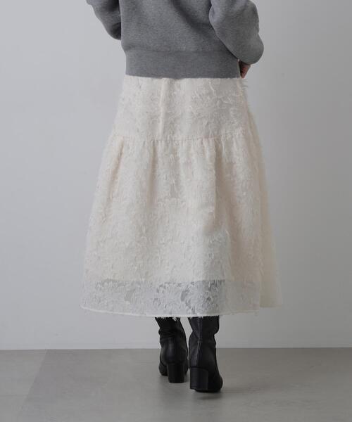 N.(N. Natural Beauty Basic)(エヌエヌナチュラルビューティーベーシック)の「カットジャガードスカート(スカート・レディース・オフホワイト/ブラック/キャメル・FREE)」の22枚目の写真