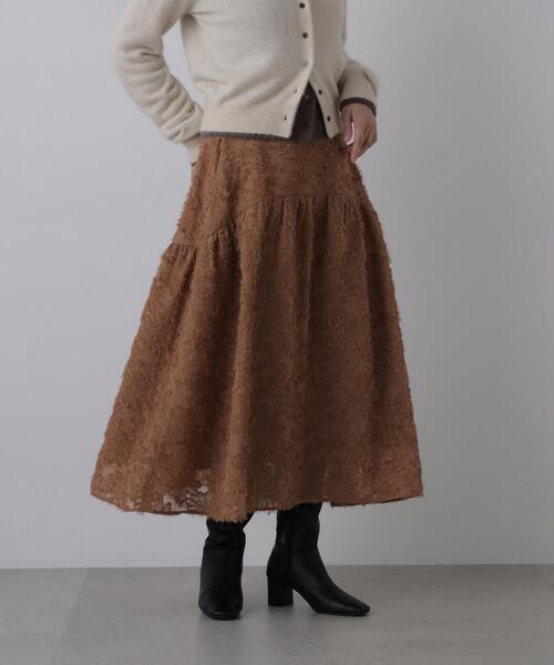 N.(N. Natural Beauty Basic)(エヌエヌナチュラルビューティーベーシック)の「カットジャガードスカート(スカート・レディース・オフホワイト/ブラック/キャメル・FREE)」の16枚目の写真