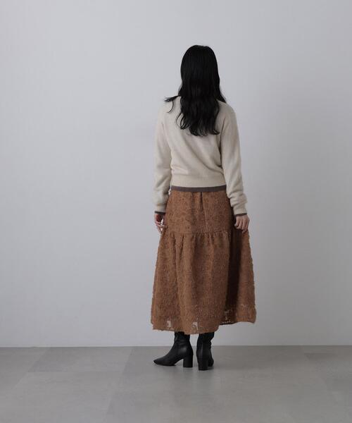 N.(N. Natural Beauty Basic)(エヌエヌナチュラルビューティーベーシック)の「カットジャガードスカート(スカート・レディース・オフホワイト/ブラック/キャメル・FREE)」の18枚目の写真